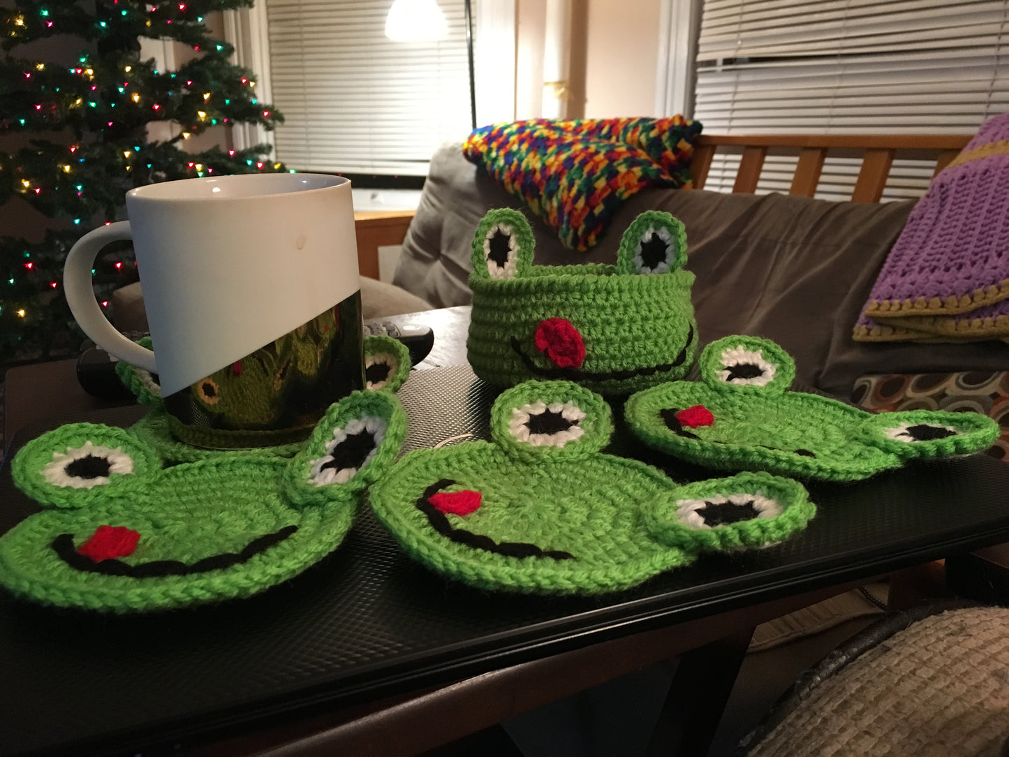 Frog Coaster Set Pattern