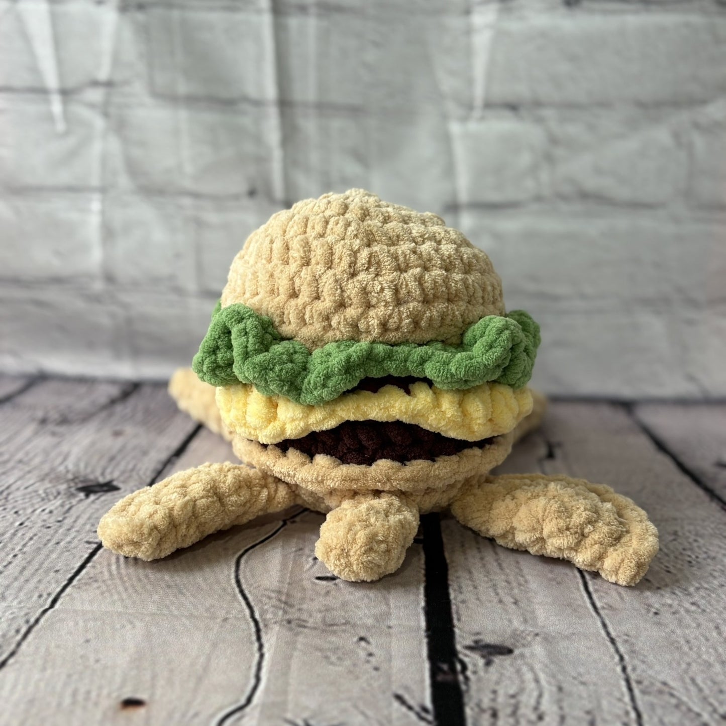 Crochet Jumbo Hamburger Turtle