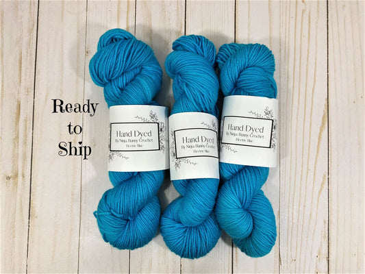 DK Weight Superwash Merino Wool - Electric Blue