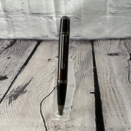 Gatsby Twist ballpoint pen with ebony wood, black and gun metal fittings