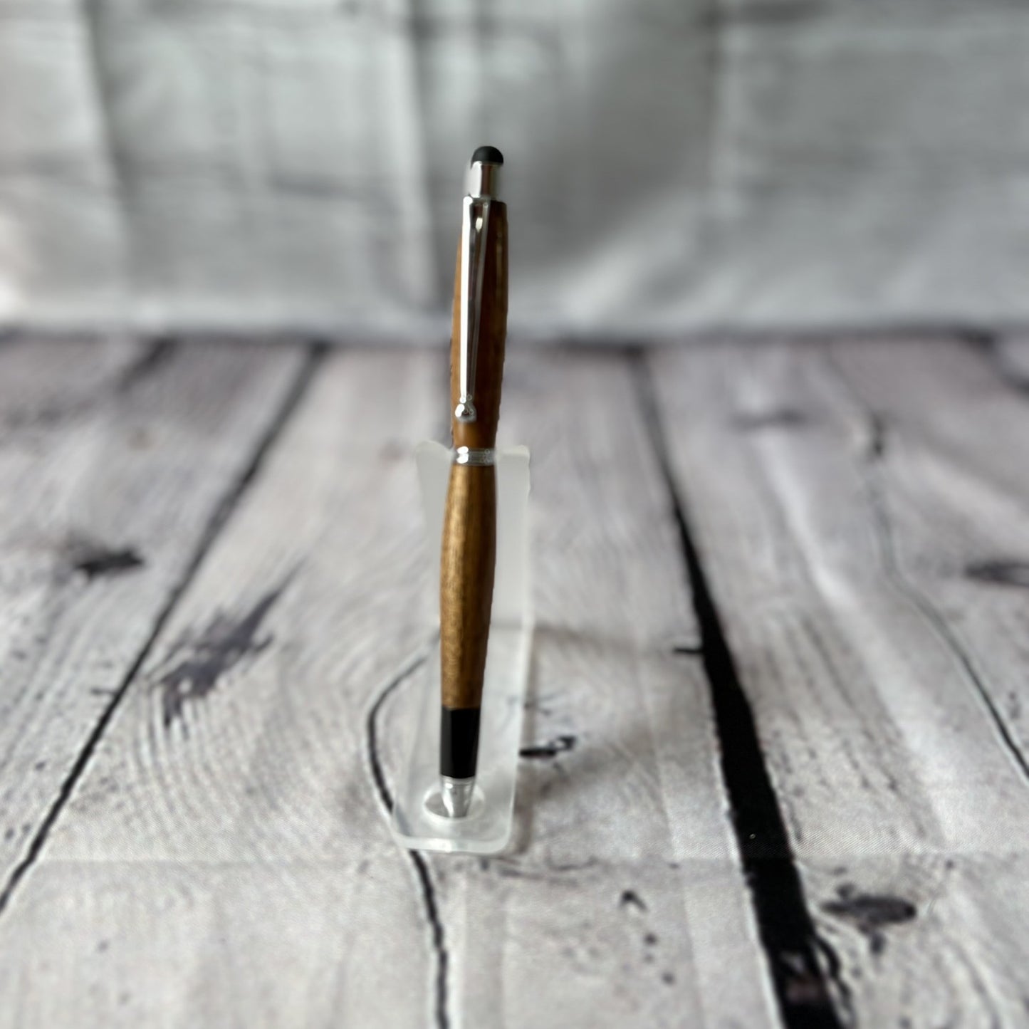 Slimline ballpoint touch touch with bocote wood and chrome fittings