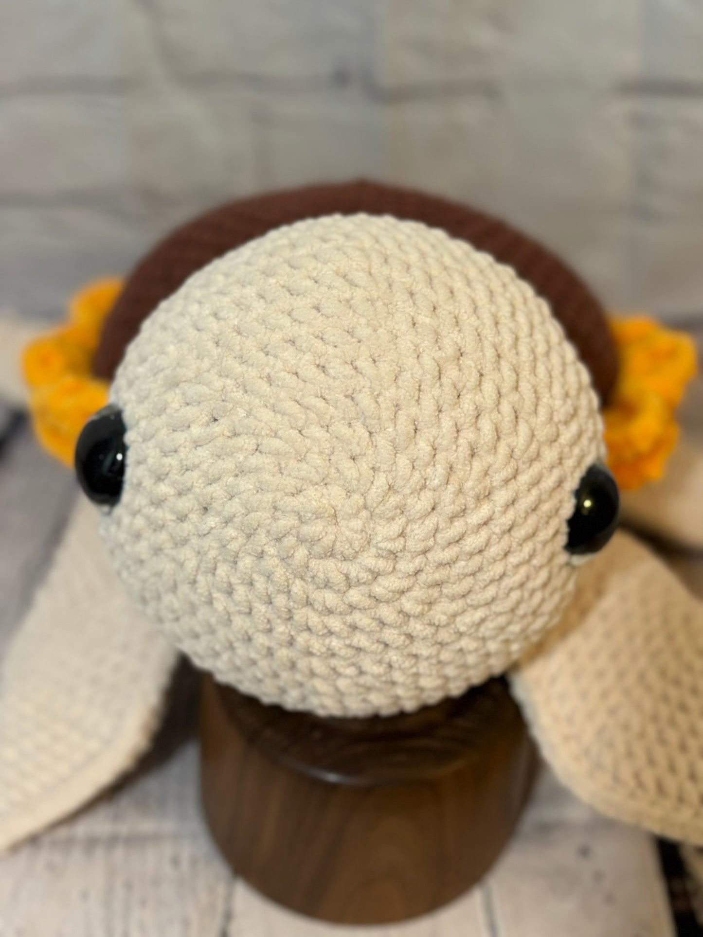 Crochet Jumbo Sunflower Turtle Plushie